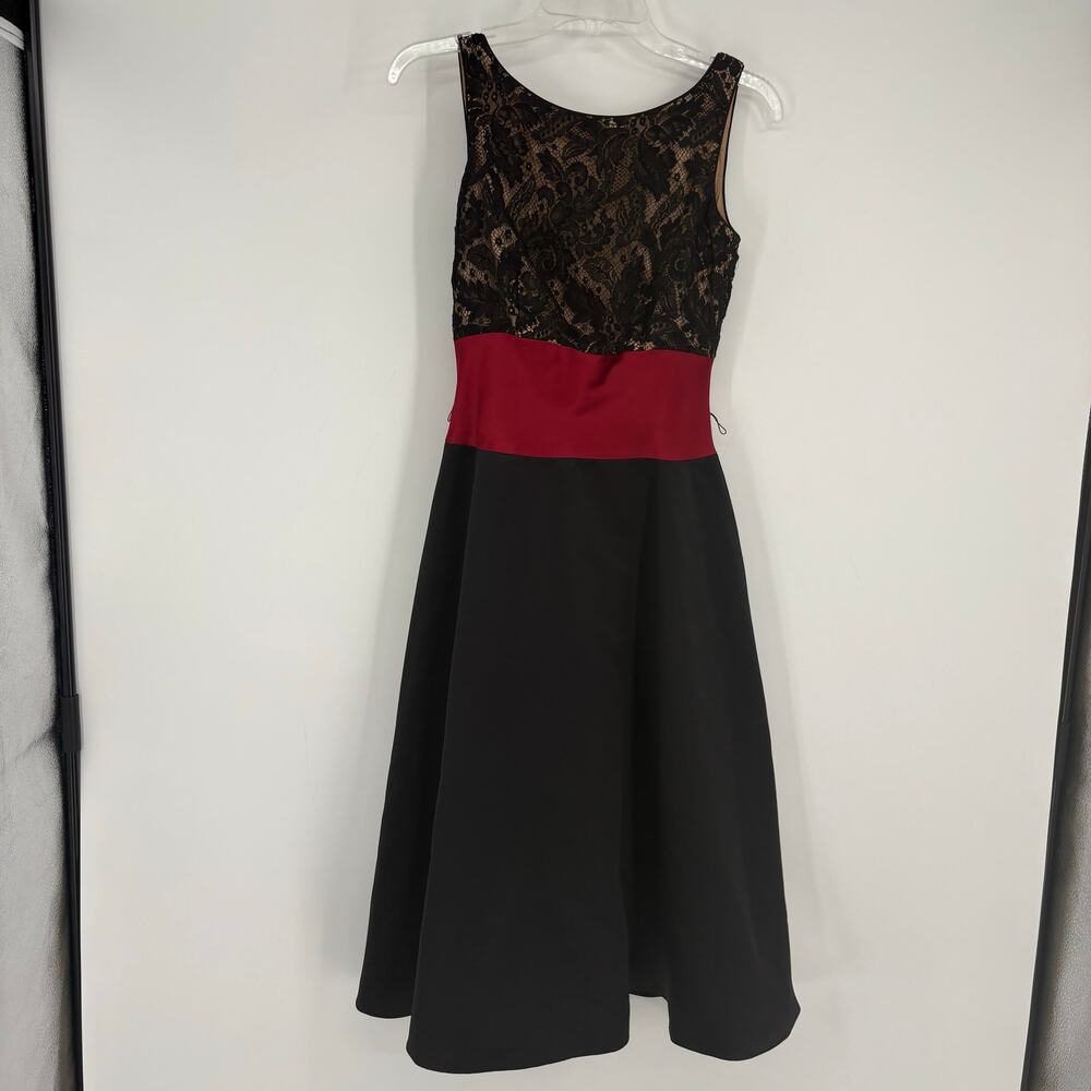VTG Talbots Black & Red A-Line Dress Size 4 Whimsigoth 90s Cocktail Party